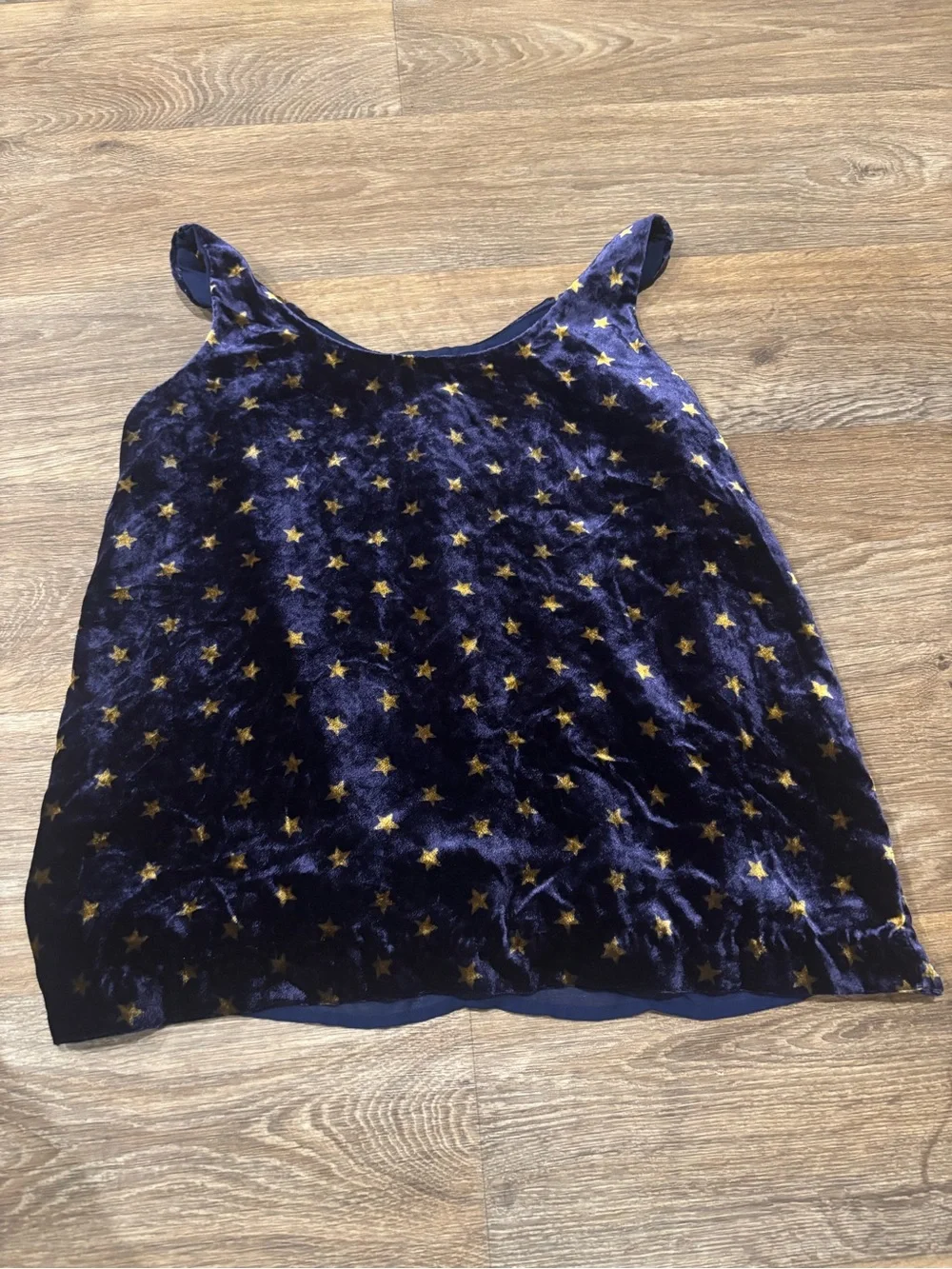 J.Crew Always Velvet Star Sleeveless Top Navy Heritage Collection Womens 8 Tall